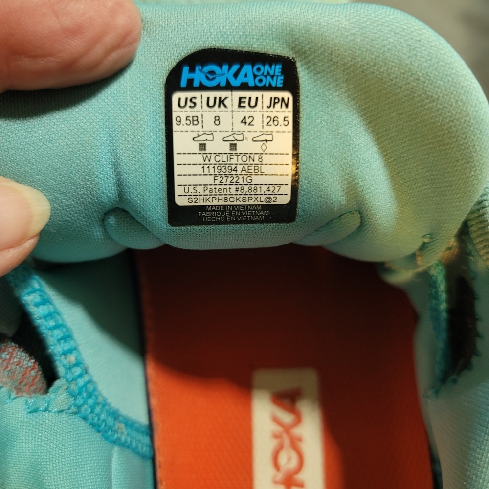 Hoka One One Women Clifton 8 1119394 AEBL Aqua Running Shoes Sneakers Size 9.5 B - Picture 7 of 8